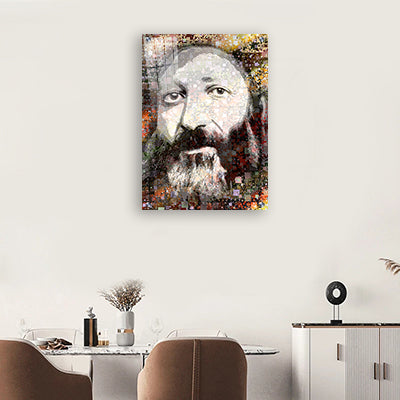 5467 - ציור פופ ארט מודרני של הרב קוק להדפסה על קנבס או זכוכית מחוסמת