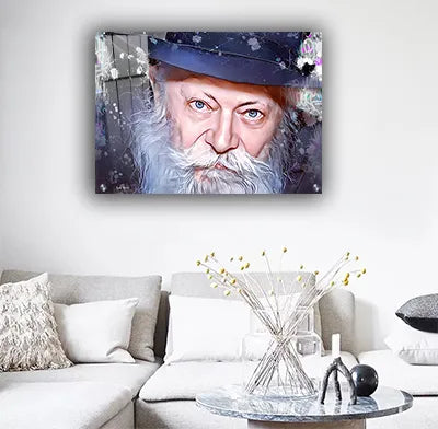 267 - ציור גרפיטי צבעוני של הרבי מליובאוויטש על קנבס או זכוכית מחוסמת