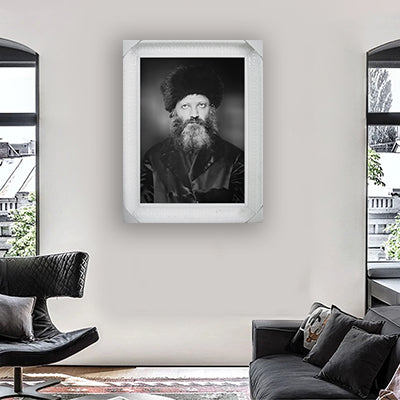 5464 - תמונה של הרב קוק בשחור לבן על קנבס או זכוכית מחוסמת