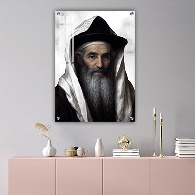 1657 - ציור של רבי דוד אבוחצירא מנהריה על קנבס או זכוכית
