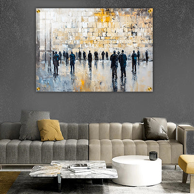 2002 - ציור אמנותי של הכותל עם נגיעות זהב על קנבס או זכוכית