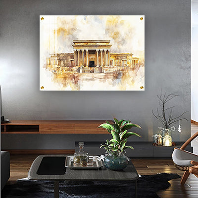 2025 - ציור של בית המקדש על קנבס או זכוכית מחוסמת