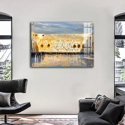 2031 - ציור של הכותל המערבי באור יום על קנבס או זכוכית מחוסמת