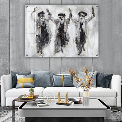 2085 - ציור של חסידים רוקדים להדפסה על קנבס או זכוכית