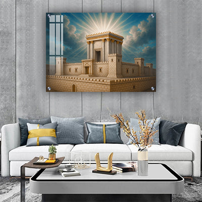 3001 - ציור של בית המקדש השלישי על קנבס או זכוכית