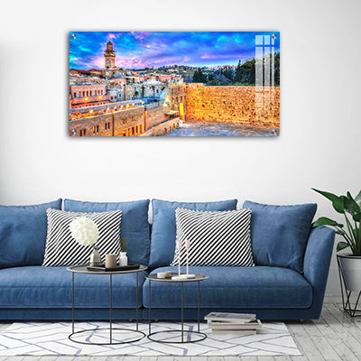 3119 - ציור פנורמי של הכותל המערבי על קנבס או זכוכית