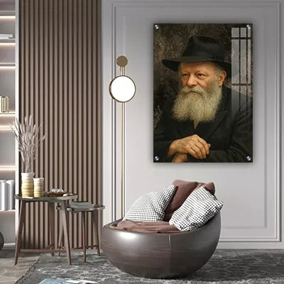 382 - ציור של הרבי מליובאוויטש על קנבס או זכוכית