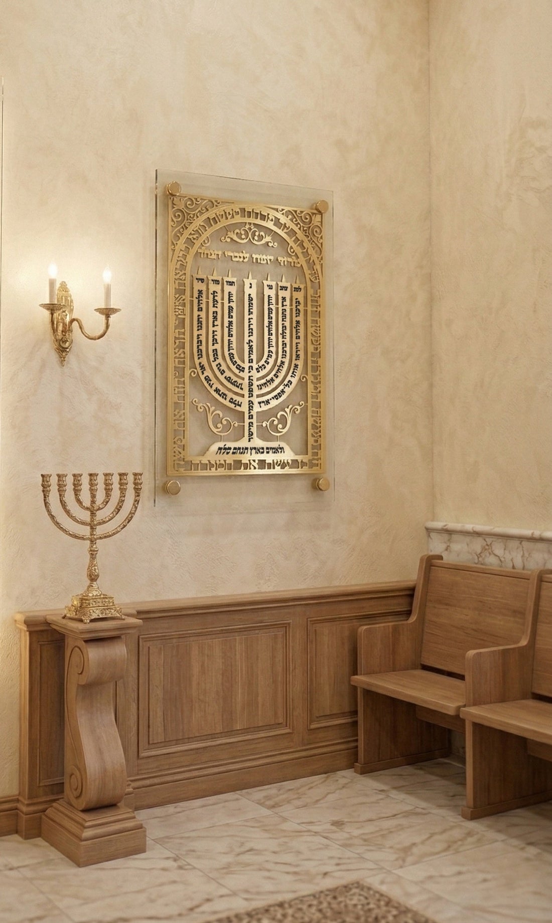 היכן תולים שלט למנצח בבית הכנסת? מיקום, גובה והתאמה לקיר