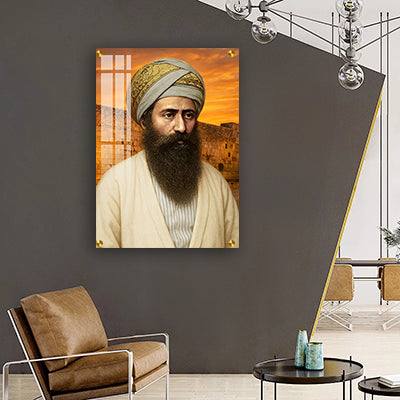 1455- תמונה של הבן איש חי על רקע הכותל בשקיעה על קנבס או זכוכית