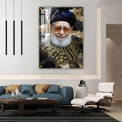 1520- ציור מודרני של הרב עובדיה יוסף על קנבס או זכוכית מחוסמת