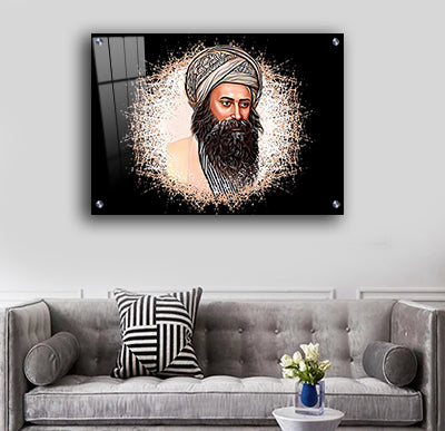 1485 - ציור פופ ארט מודרני של הבן איש חי על קנבס או זכוכית