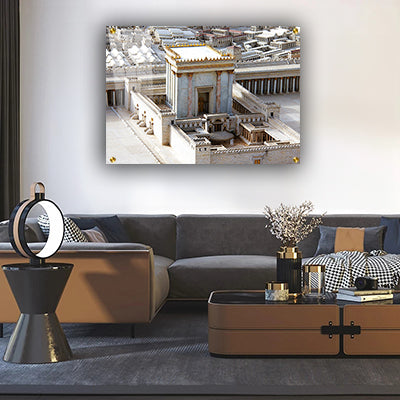 3057 - תמונה של בית המקדש על זכוכית מחוסמת או קנבס