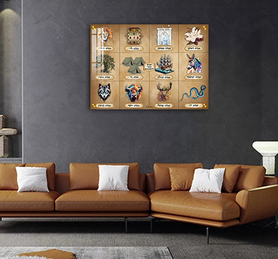 2740 - תמונה מעוצבת של 12 השבטים על קנבס או זכוכית מחוסמת