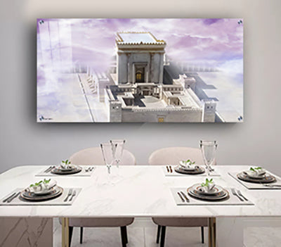 3056 - תמונה מעוצבת של בית המקדש על קנבס או זכוכית מחוסמת