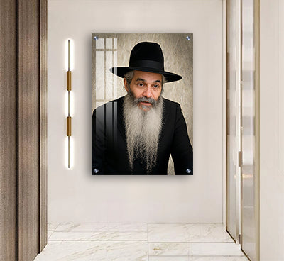 1668 - תמונה של רבי דוד אבוחצירא מנהריה על קנבס או זכוכית