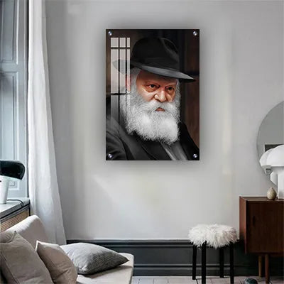 239 - ציור של הרבי מליובאוויטש על קנבס או זכוכית מחוסמת