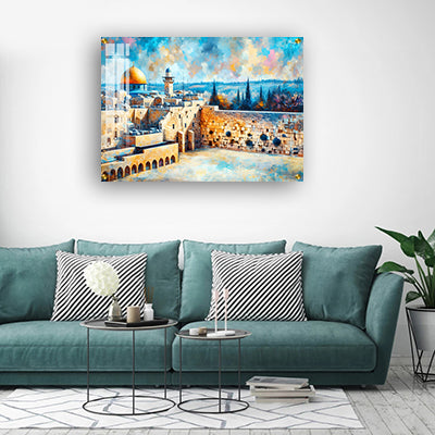 3127 - ציור של הכותל המערבי על קנבס או זכוכית מחוסמת