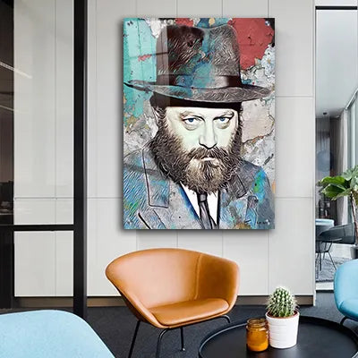 537 - ציור צבעוני של הרבי מליובאוויטש להדפסה על זכוכית או קנבס