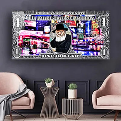 853 - תמונה מודרנית ומעוצבת של הרבי מליובאוויטש על רקע צבעוני