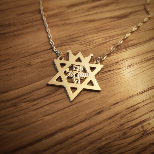 שרשרת מגן דוד עם ישראל חי