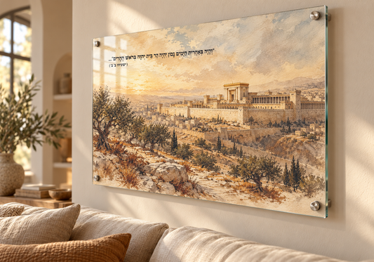 תמונת בית המקדש – חזון ירושלים על זכוכית אספקלריה