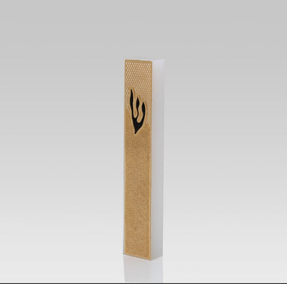 בית מזוזה בעיצוב אומנותי דגם פלקטה עם ש להבה