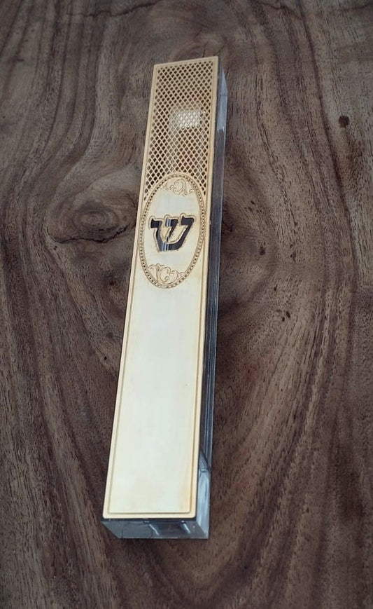 בית מזוזה זכוכית אקריליק דגם אובל